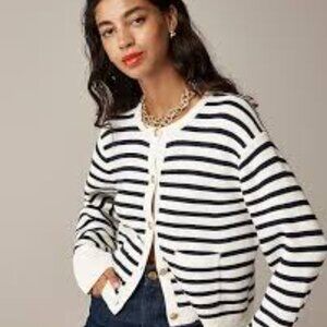 J. Crew New Relaxed Emilie Lady Jacket Sweater XXL NEW Nautical Coastal Preppy